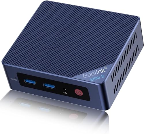 Beelink Mini PC, Mini S12 Pro Intel 12th N100(Up to 3.4GHz), 16GB DDR4 500GB M.2 SSD, Desktop Computers Support 4K Dual HDMI Display/WiFi6/BT5.2/USB3.2/1000Mbps LAN/WOL Home/Office