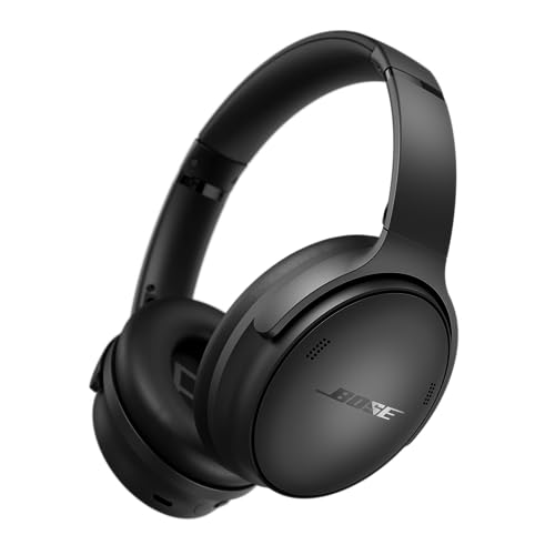 Bose QuietComfort Bluetooth Headphones, Wireless Headphones with Active Over Ear Noise Cancelling and Mic, Deep Bass, Up to 24 Hours of Playtime, Black