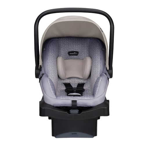 Evenflo LiteMax 35 Infant Car Seat (River Stone), Lightweight, Extended Use, Belt Lock-Off, Ergonomic Handle