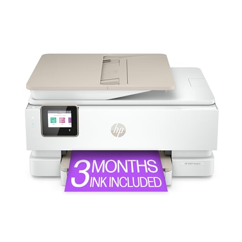 HP ENVY Inspire 7955e Wireless Color Inkjet Printer, Print, scan, copy, Easy setup, Mobile printing, Best-for home, 3 months of Instant Ink included, White