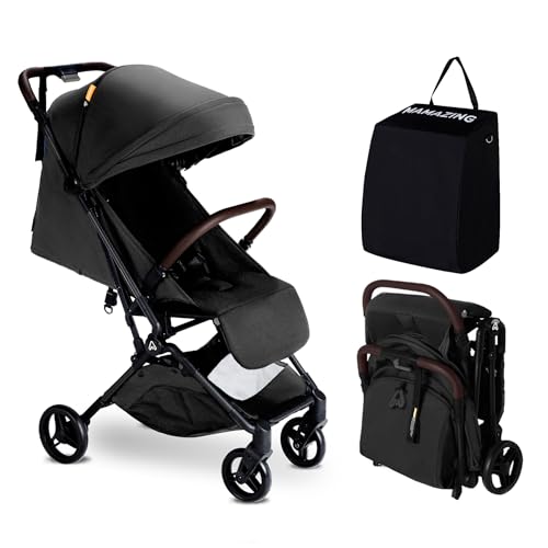 MAMAZING Lightweight Baby Stroller, Mom’s Choice Gold Award Winner, Ultra Compact & Airplane-Friendly Travel Stroller, One-Handed Folding Stroller for Toddler, Only 11.5 lbs, Jet