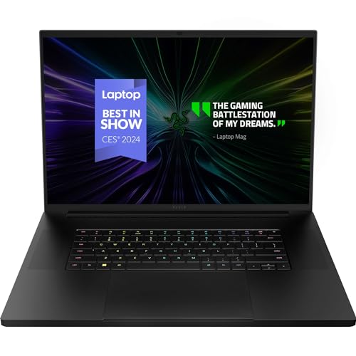 Razer Blade 18 (2024) Gaming Laptop: NVIDIA GeForce RTX 4090 - Intel Core i9 14900HX 14th Gen CPU - 18” QHD+ 300 Hz Mini LED Display - 32GB RAM - 2TB SSD - Thunderbolt 5 - Chroma RGB - Snap Tap