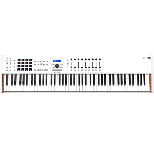 Arturia KeyLab 88 MkII 88 Key Weighted USB MIDI Keyboard Controller — Aftertouch, Velocity Sensitive, Hammer-Action, Piano Feel, With 16 Drum Pads, 9 Faders, 9 Knobs and Analog Lab V Software Included