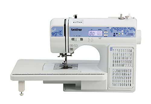 Brother CS7205 Computerized Machine, 150 Built Stitches, 1 Font, Wide Table, 11 Sewing Feet, White