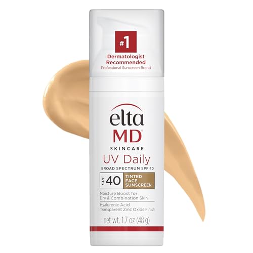 EltaMD UV Daily SPF 40 Tinted Face Sunscreen Moisturizer, Lightweight Tinted Sunscreen for Face, 1.7 oz Pump