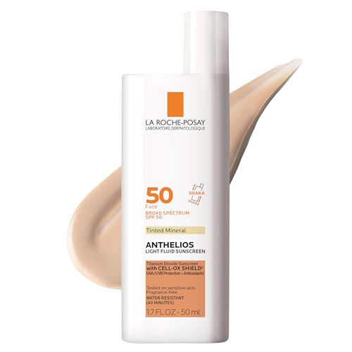 La Roche-Posay Anthelios Tinted Sunscreen SPF 40+, Broad Spectrum SPF + Antioxidants, Titanium Dioxide & Zinc Oxide Sunscreen, 4 Flexible Shades With No White Cast, Oil Free & Oxybenzone Free