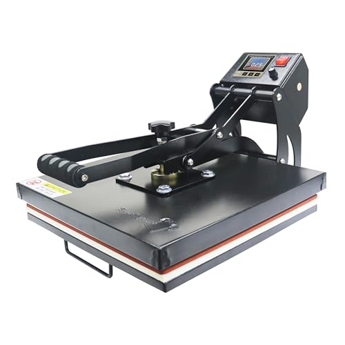 RoyalPress 15" x 15" Color LED Industrial-Quality Digital Sublimation Heat Transfer Machine T-Shirt Heat Press Machine, 15" x 15", Black