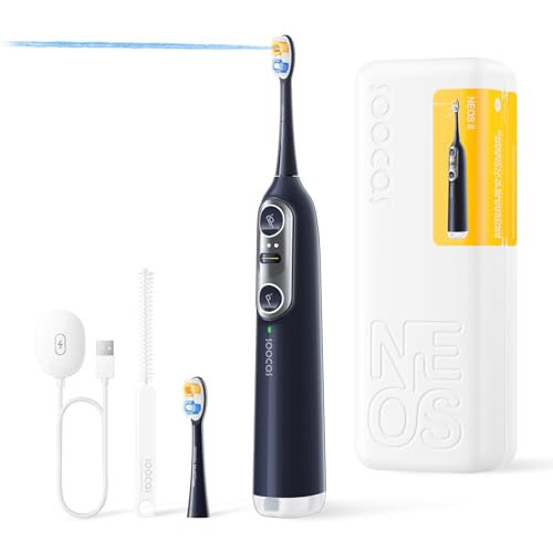 Soocas NEOS II - Electric Toothbrush with Water Flosser, Sonic Electric Toothbrush for Adults, Water Flosser for Teeth, Portable Cordless Oral Irrigator, 100% Plaque Removal, Dark Violet