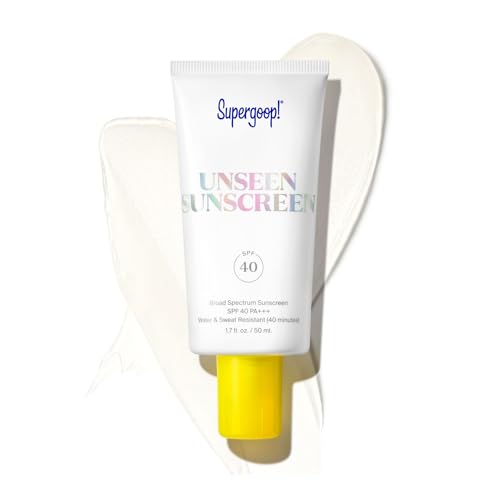 Supergoop! Unseen Sunscreen - SPF 40 - Invisible, Broad Spectrum Face Sunscreen + Makeup-Gripping Primer - Weightless, Scentless, Oil Free - For All Skin Types & Skin Tones - 1.7 fl oz